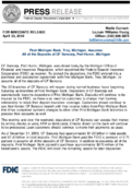 First Michigan Bank Troy Michigan Assumes All of the Deposits of CF Bancorp Port Huron Michigan