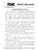 FDIC Approves Assumption of Deposits of First National Bank of Frisco Frisco Texas