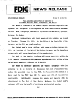 FDIC Approves Assumption of Deposits of Southwest National Bank Albuquerque New Mexico