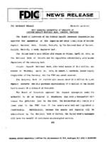 FDIC Approves Assumption of Deposits of Corinth Deposit National Bank Corinth Kentucky