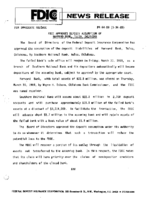 FDIC Approves Deposit Assumption of Harvard Bank Tulsa Oklahoma