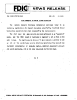 FDIC Comments on Rhode Island Situation