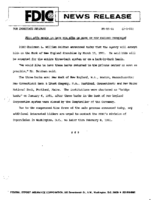 FDIC Sets March 15 Date For Bids on Bank of New England Franchise