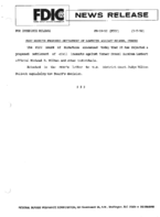 FDIC Rejects Proposed Settlement of Lawsuits Against Milken Others