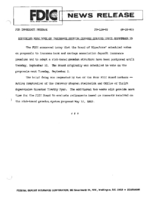 Scheduled FDIC Vote on Insurance Premium Changes Delayed Until September 15