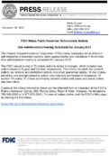 FDIC Makes Public November Enforcement Actions One Administrative Hearing Scheduled for January 2013