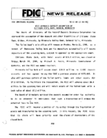 FDIC Approves Deposit Assumption of Citizens State Bank Gibbon Minnesota