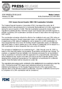 FDIC Issues Second Quarter 2006 CRA Examination Schedule