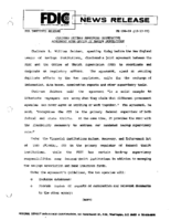 Chairman Seidman Announces Cooperative Agreement with Office of Thrift Supervision