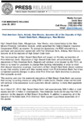 First American Bank Artesia New Mexico Assumes All of the Deposits of High Desert State Bank Albuquerque New Mexico
