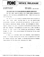 FDIC Issues June List of Banks Examined For Community Reinvestment