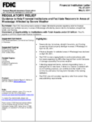 Regulatory Relief Guidance to Help Financial Institutions and Facilitate Recovery in Areas of Mississippi Affected by Severe Weather