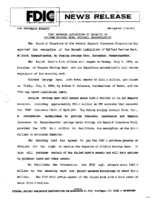 FDIC Approves Assumption of Deposits of Milford Savings Bank Milford Massachusetts