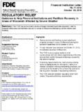 Regulatory Relief Guidance to Help Financial Institutions and Facilitate Recovery in Areas of Wisconsin Affected by Severe Weather