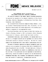 FDIC Approves Deposit Assumption of Clay County State Bank Dilworth Minnesota