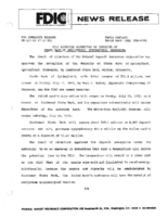 FDIC Approves Assumption of Deposits of State Bank of Springfield Springfield Minnesota