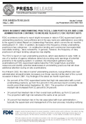 Risks in Banks Underwriting Practices Loan Portfolios and Loan Administration Continue to Increase Slightly FDIC Report Says