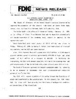 FDIC Approves Deposit Assumption of Basin State Bank Vernal Utah