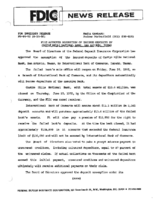 FDIC Approves Assumption of Insured Deposits of Castle Hills National Bank San Antonio Texas