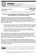FDIC Announces Draft Agenda for Public Hearings on The Proposed WalMart Banks Application for Federal Deposit Insurance