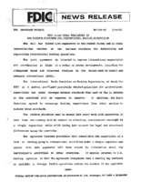 FDIC Joins Other Regulators in New Minimum Standards for International Banking Supervision