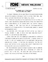 FDIC Approves Deposit Assumption of Hays State Bank Hays Kansas