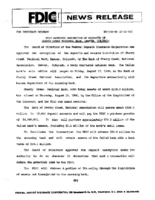 FDIC Approves Assumption of Deposits of Cherry Creek National Bank Denver Colorado