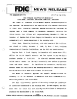 FDIC Approves Assumption of Deposits of First Bank Pineville Louisiana