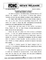 FDIC Approves Assumption of Deposits of Alvarado Bank Richmond California