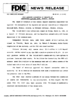 FDIC Approves Assumption of Deposits of Independent National Bank Phoenix Arizona