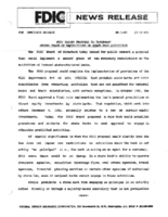 FDIC Issues Proposal to Implement Second Phase of Restrictions on State Bank Activities