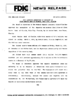 FDIC Approves Assumption of Deposits of First Marine Bank of Florida Palm City Florida