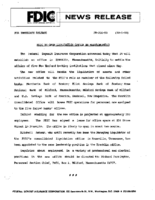 FDIC to Open Liquidation Office in Massachusetts