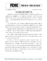 FDIC Approves Deposit Assumption of Texas National Bank Victoria Texas