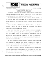 FDIC Approves Deposit Assumption of Farmers State Bank Hart Texas