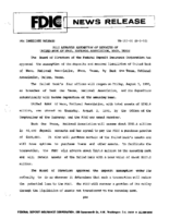 FDIC Approves Assumption of Deposits of United Bank of Waco National Association Waco Texas