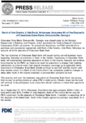 Bank of the Ozarks Little Rock Arkansas Assumes All of the Deposits of Chestatee State Bank Dawsonville Georgia