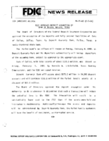 FDIC Approves Deposit Assumption of Bank of Dallas Dallas Texas