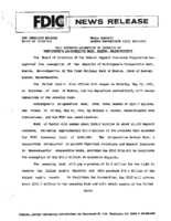 FDIC Approves Assumption of Deposits of Workingmens Cooperative Bank Boston Massachusetts