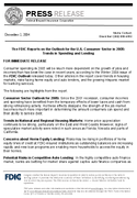 The FDIC Reports on the Outlook for the US Consumer Sector in 2005 Trends in Spending and Lending