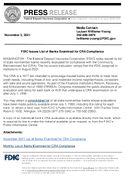 FDIC Issues List of Banks Examined for CRA Compliance