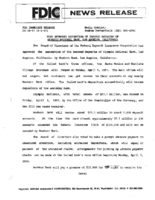 FDIC Approves Assumption of Insured Deposits of Olympic National Bank Los Angeles California