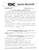 FDIC Makes Public February 1992 Enforcement Actions