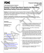 Change in Virtual Data Room Used by the FDIC When Marketing Failing Financial Institutions