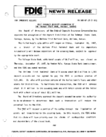 FDIC Approves Deposit Assumption of The Talmage State Bank Talmage Kansas