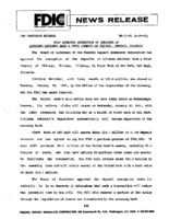 FDIC Approves Assumption of Deposits of Citizens National Bank  Trust of Chicago Chicago Illinois