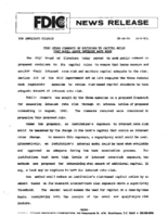 FDIC Seeks Comments on Revisions to Capital Rules that Would Gauge Interest Rate Risk