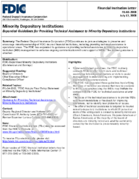 Expanded Guidelines for Providing Technical Assistance to Minority Depository Institutions