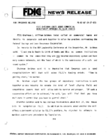 FDIC Chairman Urges Joint Commercial Statement BankThrift Approach to FSLIC Crisis