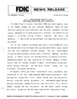 FDIC Is Names Managing Agent of Seven Additional savings and Loan Institutions